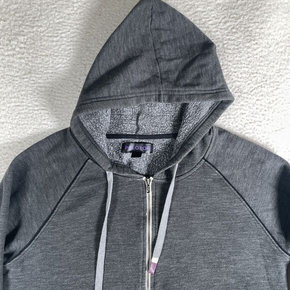 Peloton Hoodie Sweatshirt Womens Large Gray Piped Cord Star Logo Full Zip Gym - Picture 12 of 16